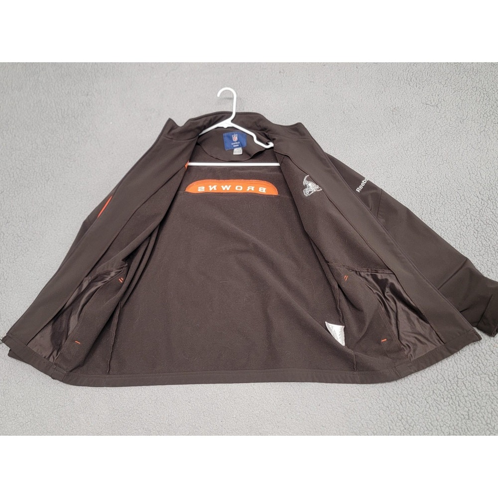 Cleveland Browns Jacket Mens Large Brown NFL Football Reebok On Field Softshell - Picture 6 of 16